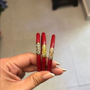 Budhagirl three kings all weather bangles in red